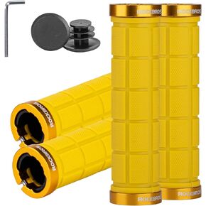 ROCKBROS 4Pcs(2 Pairs) Bike Handlebar Grips Double Lock On Bike Grips Comfortable Anti-Slip Bicycle Handlebar Grips for Mountain Bike BMX Bike Scooter Beach Cruiser, Folding Bike