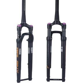 BOLANY Road Bike Suspension Fork 60mm Travel 700C Off-Road Disc Brake XC Air Fork Manual Lock 100 * 12mm Thru Axle Bike Shock