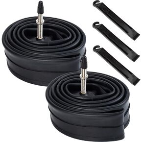 2 Pack 700C Road Bike Tubes 700x25C/28C/30C/32C FV48mm Presta Valve Compatible with 700 x 25C 700 x 26C 700 x 27C 700 x 28C 700 x 29C 700 x 30C 700x31C 700 x 32C Road Bike Tire Tubes