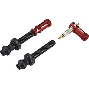 Granite Juicy Nipple Valve Cap and Presta Valve Stem Set, Bike Tire Caps Dust Covers with Valve Core Removing Function, Durable Alloy Tire Valve Cap (Red)