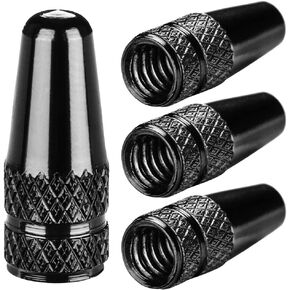 Black Presta Valve Caps Aluminum Anodized Bike Tire Air Dust Stem Covers-Used on Presta/French Valves for MTB Mountain/Road Bike, Hybrid Bike, Fat Bike (4 Pack) in Kuwait