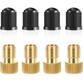 Brass Presta Valve Adapter to Convert Presta to Schrader and Inflate Tires with Standard Bicycle Pump, Air Pump Or Air Compressor (8-Piece from Ptiysta)