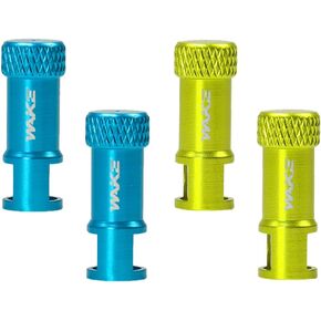 CYSKY 2 in 1 Presta Valve Stem Caps with Valve Core Removal Tool in Cap, Bicycle Tubeless Presta Valve Stem Covers, Light Weight Durable, Convenient Bike Tool (4pcs (Black & Red))