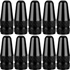 (10 Pack) Bike Presta Valve Stem Caps, Chrome Anodized Aluminum, Use On Presta French Valves, Dust caps for MTB Road Racing Bicycle, Rocket Style