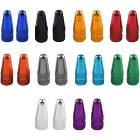 20Pcs Multicolour Bike Valve Caps, French Style Valve Cap Valve Cap Anodized Machined Aluminum Alloy Bicycle Tire Valve Caps Dust Covers Attractive Processing, Decorative Bicycle Valve Caps, Cycling