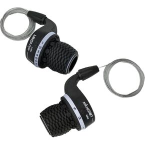 microSHIFT 3X7 Speed Compatible for Shimano Bicycle Twist Grip Shift Gear Shifters…,Black