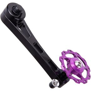 JIANWEI Bike Chain Tensioner, Bike Chain Guide Bike Protector, Aluminum Alloy Bicycle Single Speed Adjuster Converter for MTB Road Racing Bike(Black)