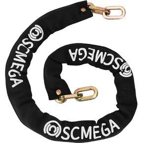SCMEGA Premium Bike Security Chains 4ft x 5/16"(8mm) Thick Square Hardened Alloy Steel Chain,Anti Theft Bolt Cutter Proof Gate Chain,Safety for Valuable Possessions,Bicycles,Motorcycles,Etc.