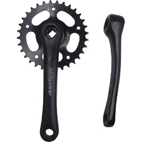 CDHPOWER Single Speed Crankset for Mountain Road Bike Fixed Gear Bicycle Folding Bicycle(Square Taper, Black, Sprocket)