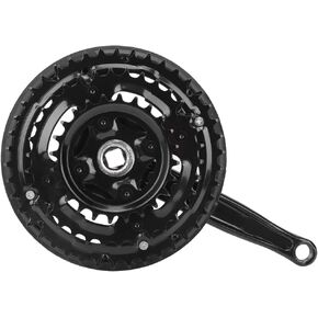 Tbest Bike Crankset, High Carbon Steel Crankset Crank 24-34-42T with Chains Cover for Mountain Bike 42/34/24 Crankset MTB Crankset 1X Bike 170