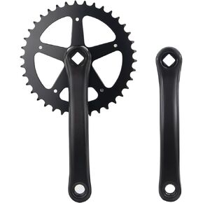 Bike Cranksets MTB 38T-170mm Square Taper Crankset,Mountain Bike Single Speed Round Chainring and Crank, fit Shimano, SRAM, FSA
