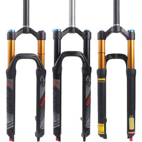 BUCKLOS LUTU 26/27.5/29 Air MTB Suspension Fork, Rebound Adjust Straight Tube 28.6mm QR 9mm Travel 120mm Manual/Crown Lockout Mountain Bike Forks, Ultralight Gas Shock XC Bicycle