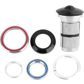 Bicycle Headset, Aluminium Alloy External Threadless Headset Top Cap Bearings Fork Expander for Mountain Road Bike