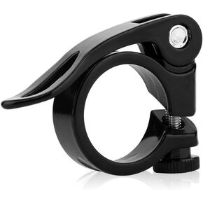Bike Seat Post Clamp 31.8mm 34.9mm Aluminum Alloy Seat Tube Clip Bicycle Quick Release Seatpost for Mountain Tube Bike, Black