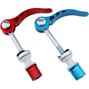 Dookoe M6x55 Fixed Bicycle Clip Quick Release Seat Bar Quick Release Pin Gold Seat Bolts (M6 Blue/Red 1 Each) -2PCS