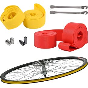 4 Pack Bicycle Rim Liner Strips, Nylon 26''/700C/27.5''/24''/20'' Bike Tire Liner Tape, Quality Tape Inner Tube Cushion Puncture for Mountain and Road Bikes