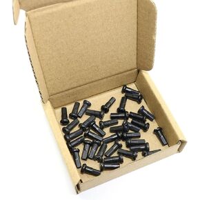 12mm Spoke Nipple 30PCS 12mm 14G Strong Black Brass Nipples for 2mm Diameter Spokes Wheel Spoke Cap End Tips