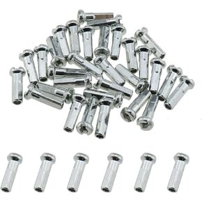 ZZHXSM 36PCS 12mm Mountain Bike Spoke Cap Spoke Nipples Silver Wheel Spoke Nipples Decor for 14G Mountain Road Bicycles (Silver)