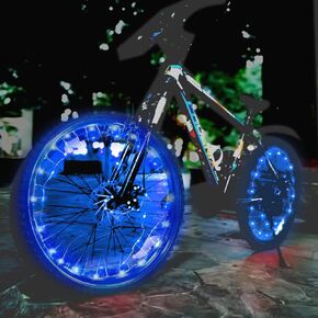 LED Bike Wheel Light，Night Cycling Bicycle Wheel Light，IP65 Waterproof，3 modle Lighting，Easy Install and Fits Most Bikes，Not Affect Riding，with Battery