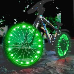 LED Bike Wheel Light，Night Cycling Bicycle Wheel Light，IP65 Waterproof，3 modle Lighting，Easy Install and Fits Most Bikes，Not Affect Riding，with Battery