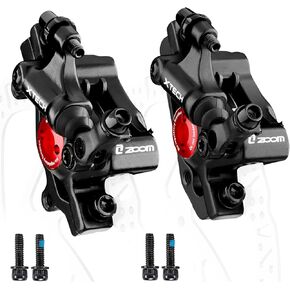 Zoom Hydraulic Disc Brake Calipers: HB-100 MTB Bike Disc Brakes Front & Rear Caliper Set for Mountain, Road Bicycle and E-Bike