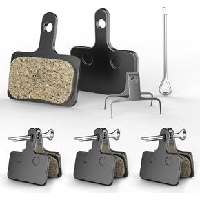 Dekanboo Bike Brake Pads, 4 Pairs Resin Semi-Metallic Bicycle Brake Pads, Brake Pad Fits for TRP Tektro Shimano Deore Br-M575 M515 T615 T675 M505 M416 M495 M395 M486, Disc Brake Pads for Mountain Bike