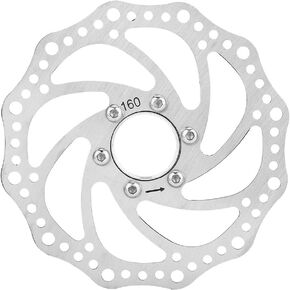 Bicycle Brake Rotor, Stainless Steel Bike Brake Rotor Mountain Bike 160mm Threaded Hubs Brake Disc Rotor Flange Adapter with 6 Bolts