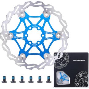 Bike Brake Disc Rotor, Bicycle Floating Disc Brake Rotor 160mm 180mm 203mm with 6 bolts suit for BMX Mountain Bike Road Bikes (Black)