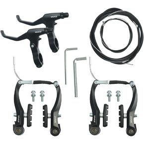 CYSKY Complete Universal Bike Brakes Set, Front and Rear MTB Brake, Inner and Outer Brake Cables and Brake Lever Kit for Mountain Bikes Road Bikes (Black)