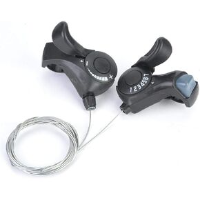 Haosie Bike Shifters, One Pair Outdoor Mountain Bicycle, 3X7 Thumb Gear Shifters, TX-30 Speed Shift Lever and Set