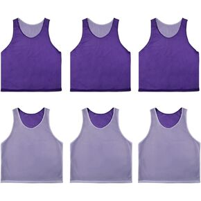 6 PCS Reversible Pinnies Basketball Soccer Training Vest Double Sided Mesh Jerseys for Adult