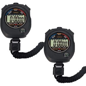 2 Pack Multi-Function Electronic Digital Sport Stopwatch Timer, Large Display with Date Time and Alarm Function,Suitable for Sports Coaches Fitness Coaches and Referees,Pgzsy