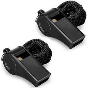 Hipat Whistle, 2 Packs Plastic Sports Whistles with Lanyard, Loud Crisp Sound Whistle Ideal for Coaches, Referees, and Officials