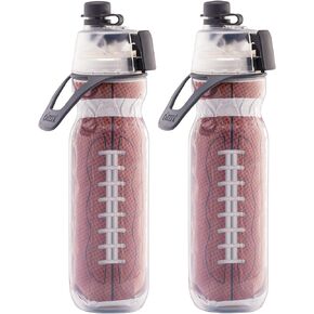 O2COOL Mist 'N Sip Misting Water Bottle No Leak Pull Top Spout Sports Water Bottle 20 oz (Baseball)