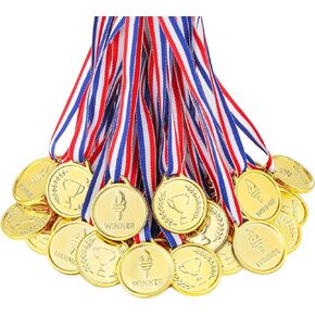 Caydo 100 Pieces Gold Medals for Kids Medals for Awards Plastic Winner Award Medals for Kids