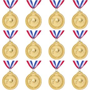 Abaokai 12 Pieces Gold Award Medals for Kid’s Sports Basketball Games, Party Favors, 2 Inches
