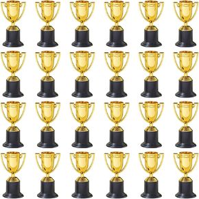 Juvale 24 Pack Mini Trophies for Awards, Gold Participation Trophy Cups for Sports Tournaments and Competitions (4 in)