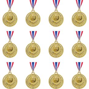 12 Pieces Gold Award Medals-Winner Medals Gold Prizes for Sports, Competitions, Party, Spelling Bees, Olympic Style, 2 Inches