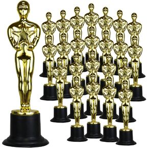 GiftExpress 24-Pack 6" Gold Award Trophy, Award Statues, Oscar Statues Trophies for Award Ceremony, Appreciation Gift (Pack of 24)