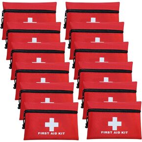 AOUTACC 12pcs Mini First Aid Kit Empty Bag, Travel Empty First Aid Kit Pouch Bag with Zippered for Emergency at Home, Office, Car, Outdoors, Boat, Camping, Hiking(Bag Only)