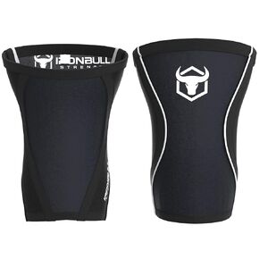 أكمام الركبة Iron Bull Strength 5 مم (زوج) لرفع الأثقال والتدريب المتقاطع - لفافات ضغط للركبة عالية الأداء للقرفصاء - للرجال والنساء (كبير، أخضر جيشي)