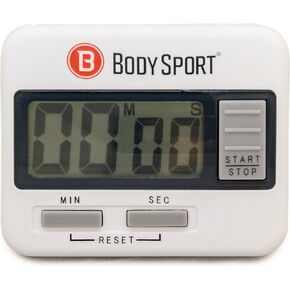Body Sport Digital Timer – Sports Stopwatch and Countdown Timer for Fitness & Exercise Routines – Multifunctional Timer for Gym, Kitchen, Classroom, and Office Settings – Easy to Use – Battery