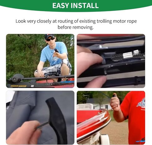 حبل ومقبض محرك التصيد من BOOCII متوافق مع MinnKota MKA-45، حبل رفع وإطلاق لمحركات التصيد Maxxum وEdge Bow-Mount Trolling Motors in Kuwait