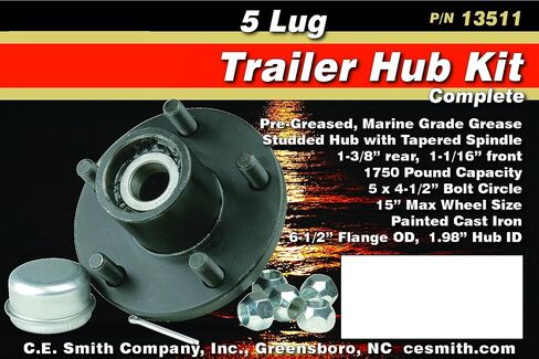 CE Smith Trailer 13511 Trailer Hub Kit with 5 x 4 1/2 Stud, Tapered 1 3/8" to 1 1/16"- Replacement Parts and Accessories for Your Ski Boat, Fishing Boat or Sailboat Trailer, Beige in Kuwait
