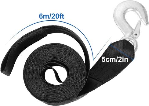 Acrux7 2 قطعة حزام ونش القارب 2 بوصة × 20 بوصة حزام ونش مقطورة القارب مع خطاف أشرطة سحب شديدة التحمل للقوارب، وصيد الأسماك، واستبدال السحب، وتأمين التعادل لأسفل البحرية، وكسر القوة 6600 رطل in Kuwait