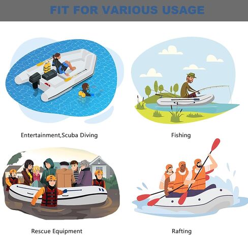 10FT Inflatable Dinghy Boat Transom Sport Tender Boat, 5 Person White Color in Kuwait