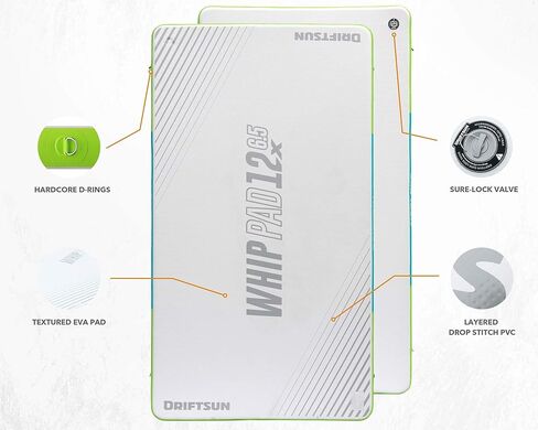 حصيرة Driftsun العائمة القابلة للنفخ - منصة عائمة قابلة للنفخ ووسادة سوط لحوض السباحة، هيكل من البولي فينيل كلوريد (متوفر بمقاس 12 قدم × 6.5 قدم و15 قدم × 6.5 قدم) in Kuwait