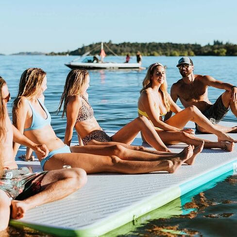 حصيرة Driftsun العائمة القابلة للنفخ - منصة عائمة قابلة للنفخ ووسادة سوط لحوض السباحة، هيكل من البولي فينيل كلوريد (متوفر بمقاس 12 قدم × 6.5 قدم و15 قدم × 6.5 قدم) in Kuwait