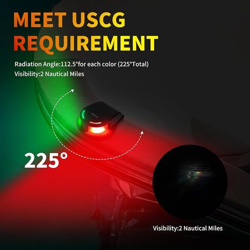 أضواء الملاحة بالقارب، أضواء الملاحة للقوارب LED IP67 أضواء القارب LED المقاومة للماء للقوس، مثالية للعائمة واليخوت وقوارب الطاقة والقوارب الصغيرة (أسود) in Kuwait
