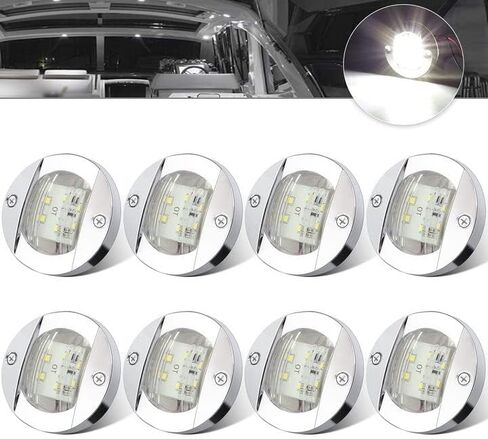 ALFU DC12V Waterproof 6 LED Marine Courtesy Lights, Surface Mount Non-Navigation Boat Deck Stern Cabin Utility Lamp for Pontoon Kayak Sailboat Yacht 4PCS Blue in Kuwait